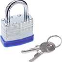 2 x Laminated Steel Key Lock, 1-9/16 in. Wide Body, 2 Padlocks Keyed Alike