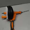 Drain Auger, Clog Remover with Drill Adapter, 25 Feet Flexible Plumbing Snake Use Manually or Powered for Kitchen, Bathroom and Shower Sink, Comes with Gloves (orange)