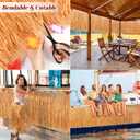 Fovths 4 Pieces Luau Grass Table Skirt Each 36 feet x 29.5 inch Fringe Banner Grass Skirt Natural Hawaiian Straw Grass Decor for Tiki Bar Roof Summer Beach Tropical Party Decorations, Dark Yellow