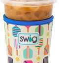 Swig Life Medium Iced Cup Coolie, Standard 22oz Iced Coffee Cup Insulator Sleeve with Handle, Neoprene Insulated Coolie Keeps Drinks Cold (Pickleball)