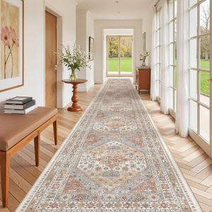zesthome 3x20 Runner Rug Non Slip,Washable Hallway Runner Rug,Orange
