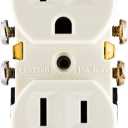 UltraPro GE, Light Almond, GE Grounding Duplex Outlet, In Wall Receptacle, 3 Prong Electrical Socket, Easy Install, 15 Amp, UL Listed, 17814, Standard