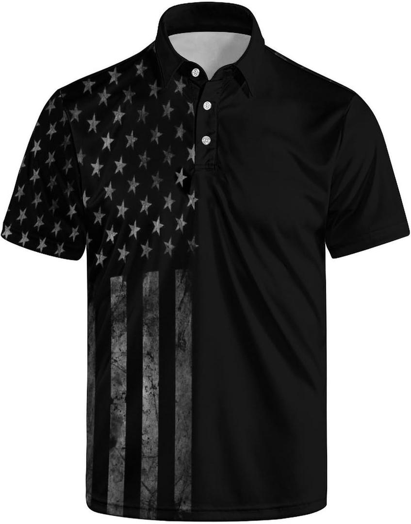Funny Polo Shirt for Men Golf Shirts Short Sleeve Golf Polos Shirts Summer Shirt Golf Gifts (XX-Large, Black-a3)