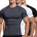 MagnaMan Men's Compression Shirts 3 - Pack: Moisture - Wicking Athletic Baselayer Tops (XXL)