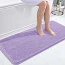 OLANLY Bathroom Rugs 47x20, Extra Soft Absorbent Chenille Bath Rugs, Rubber Backing Quick Dry, Machine Washable Bath Mats for Bathroom Floor, Tub and Shower, Home Decor Accessories, Lavender