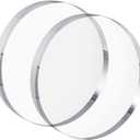 7in Round Acrylic Disc Display Block Clear Polished Stand Riser | 1in Thickness, 7" x 7" x 1", 2 Pack