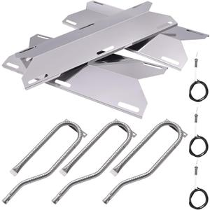 Grill Parts Kit for Jenn-Air 720-0336 720-0511 720-0337 730-0337, Members Mark 720-0586A Gas Grill Burners, Heat Plates Tent Shield Burner Cover, Igniters