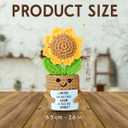 SOL VIBES Mothers Day Sunflower Crochet Gift for Women Friendship Positive Plant Decor, Uplifting Thinking of You Encouragement Gift for Friend, Coworker, Sister, Mom, Teacher, Daughter