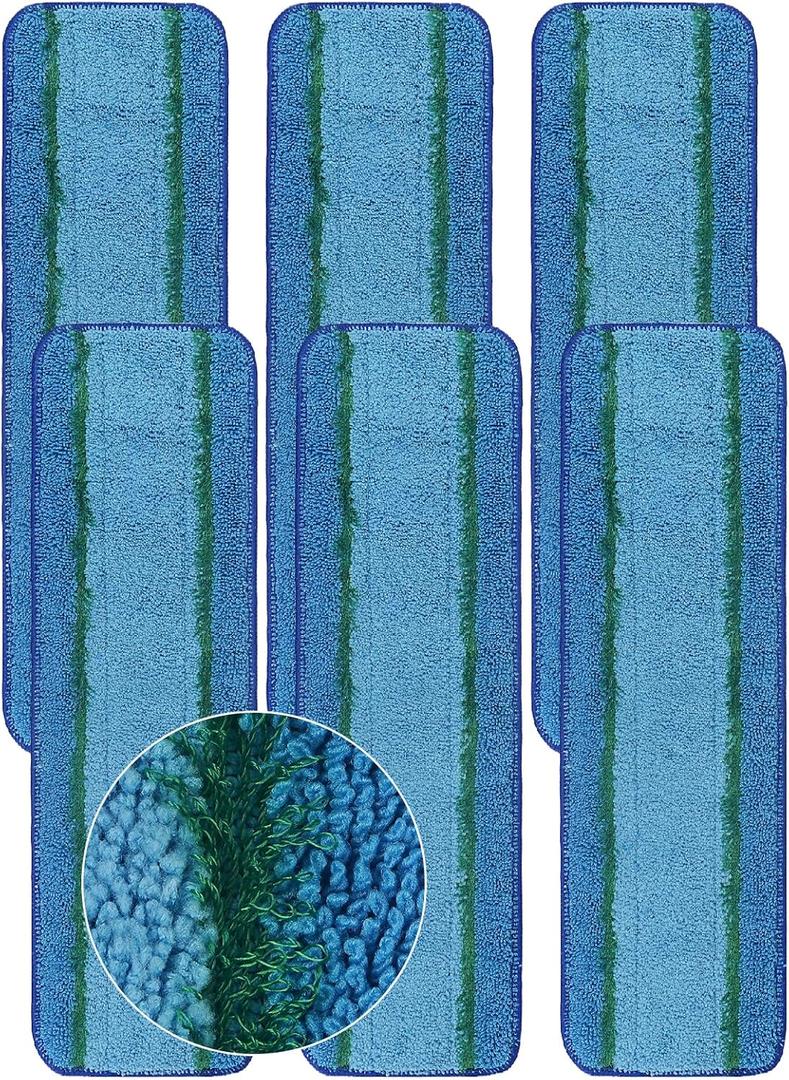 6 Pack Deep Clean Pads Replacement for Bona Family of Mops, Washable & Reusable Microfiber Cleaning Pad for Hardwood and Multi-Surface Floors Cleaning Head, Wet/Dry Mop