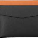 PU Leather A4 File Folder Document Holder Waterproof Portfolio Envelope Folder Case with Snap Closure Black and Brown 2 Packs