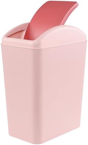 Nicesh 4.5 Gallon Trash Can with Swing Lid, Plastic Swing Top Trash Can (Pink)