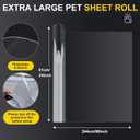 Beeveer 24 x 96 Inch Extra Large PET Sheets Roll, Transparent Clear Flexible Plastic Sheet for Craft, Picture Frames, Sign Blank, DIY Display Project, Protective Barriers
