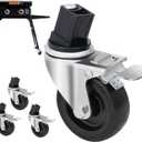 3 Inch Caster Wheels for Blackstone Griddle Stand, Wheels Kit with Brake, 360 Degree Silky Swivel, Griddle Accessories for Blackstone 22'' or 17'' Table Top Grill Stand, Set of 4 (Casters Only)