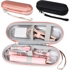 Honeydak 2 Pack Electric Toothbrush Travel Case Portable Hard Protective Storage Bag with Mesh Pocket for Accessories Compatible with Most Electric Toothbrushes, Black and Gold