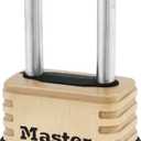 Master Lock Brass ProSeries Set Your Own Combination Lock, Outdoor Heavy-Duty Padlock for Construction Sites, Gates, Fences, 2-1/4" Wide, 1175LHSS