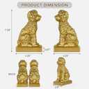 Poodle Decorative Bookends for Shelves, Dog Book Ends for Heavy Books, Toy Poodle Statues Bookends for Heavy Books with Anti-Slip Base Book Holders for Home Office Decor (Gold)