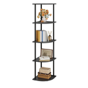 Corner Shelf - 5-Tier Corner Bookshelf with Wall Anchors & Non-Slip Feet, Corner Shelves with Rustproof Metal Frame for Bedroom, Living Room, Home Office, 11.6"×11.6"×56.2", Black