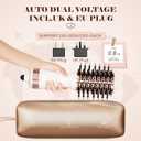 Travel Blow Dryer Brush in one, Dual Voltage 110V-240V Mini Hot Air Brush, Hair Trends Nano Titanium 2 Inch One Step Hair Dryer and Styler Volumizer Oval Shape