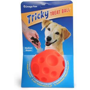 Omega Paw Authentic Tricky Treat Ball - Medium,Orange (Medium (3.5"))