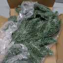 Watayo 2 Pcs Artificial Christmas Snow Teardrop Swag, 23" Faux Snow Flocked Norfolk Pine Teardrop Door Swag, White Frosted Real Touch Pine Wreath Staircase Swags for Xmas Door Mantle Fireplace Decor