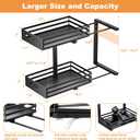 Under Sink Organizer, 2 Tier Under Sink Organizers and Storage, Adjustable Height, Slide out Metal Cabinet Organizers, Pull out Cabinet Storage Drawer Shelf for Kitchen Bathroom (Black, 1 Pack)