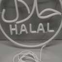 Halal Neon Signs for Wall Decor Dimmable Led Green Restaurant Neon Light Signs for Beef Chicken Candy Snack,Halal Hanging Door Sign Light