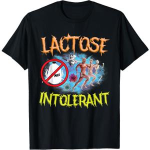 Lactose Intolerant Ironic Sarcastic Funny Humor Cringe Meme T-Shirt, Size: S