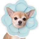 Soft Small Dog Cone Collar Alternative for Small Dogs(Adult Yorkshire Adult Chihuahua Pomeranian), Comfortable Dog Neck Recovery Cone, Adjustable Head Pillow Cone After Surgery to Stop Licking (S(Neck Girth:6.3"-9"), Blue)