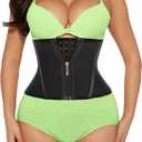 Short Torso Waist Trainer For Women Tummy Control 9-inch Waist Cincher With Zipper Hook Body Shaper Corset Girdle (XXX-Small)