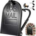 Mailbox Door Replacement 6.7" W  8.6" H (inches), Residential Stainless Steel Mailbox Door with Rubber Screw Caps for Hand Protection, No Tools Required, Built to Last