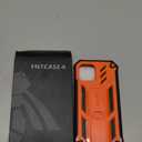 FNTCASE for iPhone 12 Phone Case: for iPhone 12 Pro Phone Case Military Grade Drop Proof Rugged Protective Cover with Kickstand | Matte Textured Shockproof TPU Hybrid Bumper Cases 6.1 inch - Orange