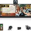11.26" Largest Car Tablet Pro Max 2025 Carplay Screen for Car 4K Dash Cam 350 Rotatable CameraCust-omized Bracket Apple Car Play & Android Auto Screen w Bluetooth Audio Mirror Link Video