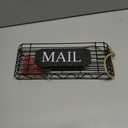 SRIWATANA Rustic Mail Key Holder, Mail Organizer Wall Mount with 5 Hooks Large, Black