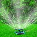 Sprinkler Rotating Lawn Sprinklers Large Area Coverage Water Sprinkler for Garden Yard Lawns Oscillating Hose 360 Degree Rotation Irrigation System for Outdoor Grass (Green)