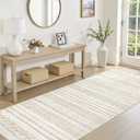 cotiled Washable 3x8 Runner Rugs: Washable Boho Rugs with Non Slip Backing Large Soft Indoor Stain Resistant Carpet for Living Room Bedroom Farmhouse Dining Room Lightweight Home Decor Brown/Cream