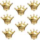 8Pcs Gold Crown Foil Balloons Party Decorations.Wedding Bridal Shower Marriage Engagement Party Supplies