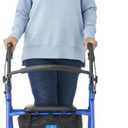 Medline Steel Rollator Walker for Adult Mobility Impairment, Blue, 350 lb. Weight Capacity, 8” Wheels, Foldable, Adjustable Handles, Rolling Walker for Seniors