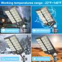 Solar Street Lights Outdoor Waterproof - 9000W LED Solar Powered Street Light Dusk to Dawn with Mention Sensor, Heavy Duty Large Outdoor Solar Lights for Parking Lot/Yard/Pathway Lighting, XL-1Pack