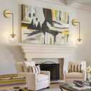 Battery Operated sconces Set of 2 Glass Globe Rechargeable Wall Light Fixture Wireless Wall Lights with Clear Glass Shade for Living Room, Hallway, Bedroom(2 Pack) (3000k,Suspension)