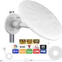 Outdoor TV Antenna for Smart TV, 720 Omni Directional Reception Digital HD Antenna Signal, with 35ft HDTV Cable, Super Signal Booster, for Attic/Camping/RV/Boat, 2025 Latest (White, Larger)