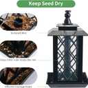 Byvivace Large Bird Feeders, Hanging Bird Feeders for Outdoors, 3.2lb Capacity Lantern Wild Bird Feeders for Outside Hanging, Black