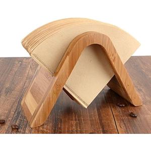 Bamboo Coffee Filter Holder - Storage Rack & Stand for 4 Filter Papers (Type A)