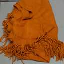 Homiest Decorative Knitted Throw Blanket with Fringe, Lightweight & Soft Acrylic Knit Blanket Tassel for Couch, Sofa, Bed (Burnt Orange, 50 x 60 Inch)