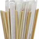 100Pcs Bamboo Coffee Stirrers Individually Wrapped  Coffee Stir Sticks 5.5 Inch, Stir Sticks For Coffee Bar, Disposable Stir Sticks for Coffee and Cocktail