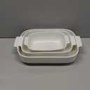 MALACASA Casserole Dishes for Oven, Ceramic Baking Dishes Set of 3, Rectangular Lasagna Pan Deep Baking Pans, Bakeware Sets with Handles Gift Set, White (13.8''/11.7''/9.4''), Series BAKE