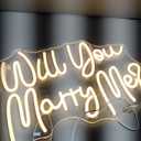 Will You Marry Me Neon Signs for Wall Decor Warm White LED Light Sign for Room Decor Light Up Sign for Birthday Party Wedding Decoration USB Powered (16.5 x 11.4 Inches)