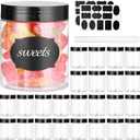 8 OZ Plastic Jars with Lids, 24 Pack Clear Plastic Slime Containers for Kitchen and Household Food Storage of Dry Goods, Creams and More, BPA Free