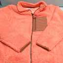 Amazon Essentials Women's Sherpa Long-Sleeve Mock Neck Full-Zip Jacket with Woven Trim, Brown Coral Pink Color Block, XX-Large