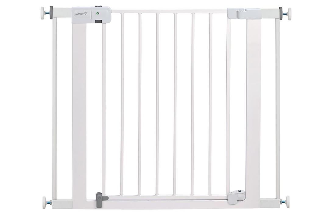 Safety 1st Easy Install Baby Gate for Doorways, Auto-Close Pressure-Mounted Magnetic Latch, Indoor Dog Gates, No Drilling, Fits 29"-38", White