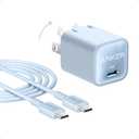 Anker Nano Charger, USB C GaN Charger 30W, PIQ 3.0 Foldable PPS Fast Charger for iPhone 17/16 and More Series, Galaxy, iPad, Compatible with MagSafe (Blue)